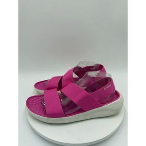 Crocs Women’s Literide Stretch Cushioned Sandal Size 11 Hot Pink Wedge